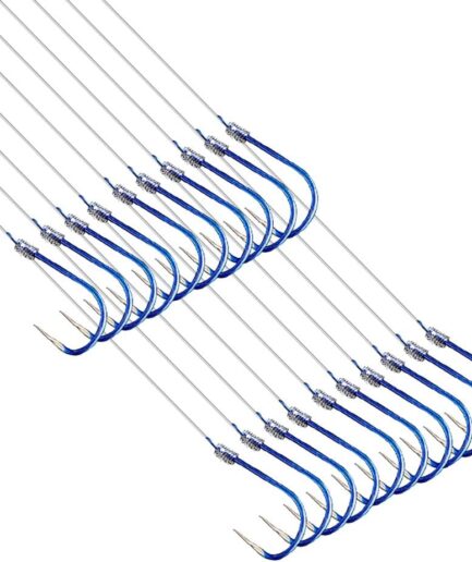 Small Barbless Fishing Hooks with Line, Super Quick Penetration Fishing Hook Tie Nylon Line (Pack of 20)