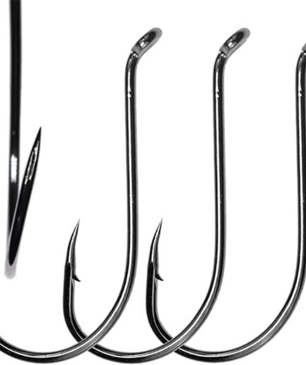 100 Pcs Sharp Octopus Hook Sport Circle Fishing Hooks High Carbon Steel Fishing Jig Hook Black Fishhooks-Sizes 4# to 8/0#