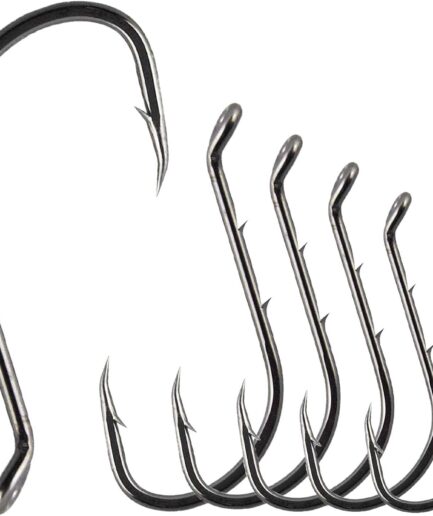 Fishing  Hooks - 100pcs Barbed Shank Sharp Strong High Carbon Steel Octopus Bait Holder Hooks for Freshwater Saltwater Live Bait Fishing