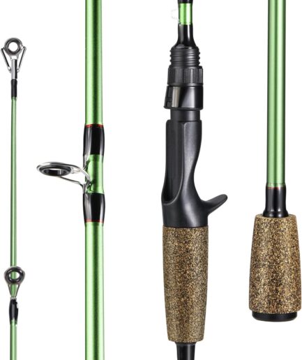 Fishing Rods - 30-ton Carbon Fiber Blanks Casting & Spinning Rods, 2-Piece Rods with Rubber Cork Handle
