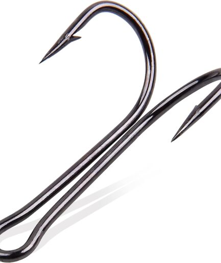Classic Double Fishing Hooks,40/80pcs Open Shank Frog Hooks Barbed Small Fly Tying Fishing Hooks 3X Strong High Carbon Steel Fishhooks for Saltwater Freshwater