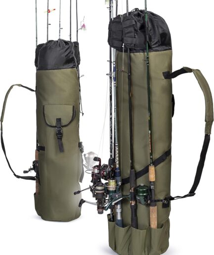 Fishing Rod Organizer Bag (Portable) Shoulder Carry Home and Travel Storage | Professional Reel, Tackle, and Equipment Organization | Heavy-Duty, Water-Resistant